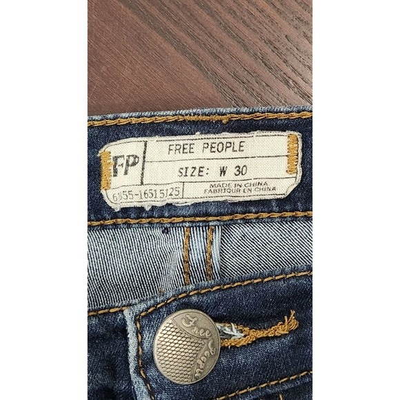Free People Jeans Women's Size 30 High Rise Skinny Leg Stretch Medium Wash Blue - Picture 4 of 9